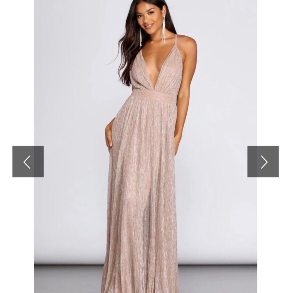 Mauve shimmer maxi dress